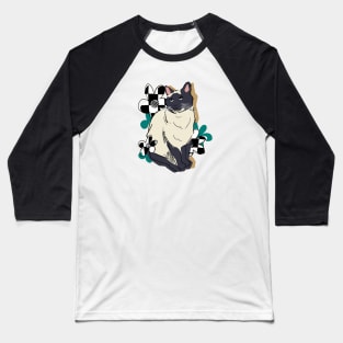 Floral cat Baseball T-Shirt